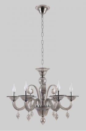 Подвесная люстра Crystal Lux Caetano SP-PL6 Smoke в классическом стиле, мощность 360 Вт
