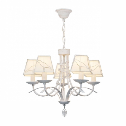 Подвесная люстра Toplight Grace TL1139-5H в стиле прованс, цвет белый