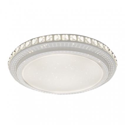 Потолочный светодиодный светильник Ambrella light Orbital Crystal F92 104W D600 в стиле модерн, цвет белый