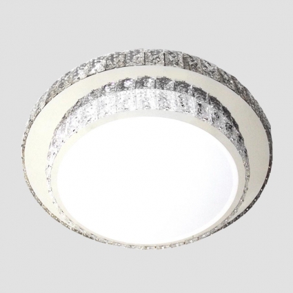 Потолочный светодиодный светильник Ambrella light Orbital Crystal F94 CH/CL 48W D490 в стиле модерн, цвет белый