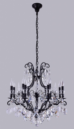 Подвесная люстра Crystal Lux Magnifico SP13 Black/Transparent в классическом стиле, цвет черный