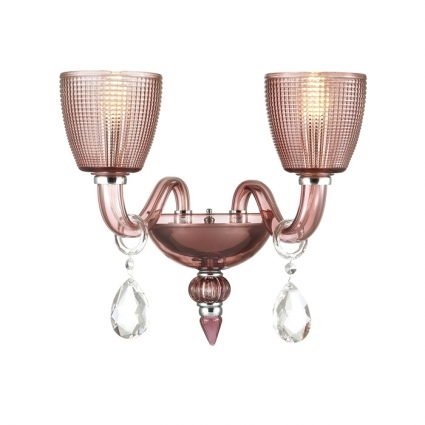 Бра Odeon Light Pirea 4199/2W в стиле ретро, цвет розовый, мощность 80 Вт