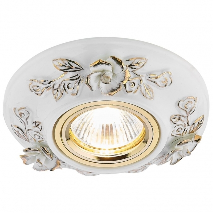 Встраиваемый светильник Ambrella light Desing D5503 W/GD в стиле прованс, цвет белый