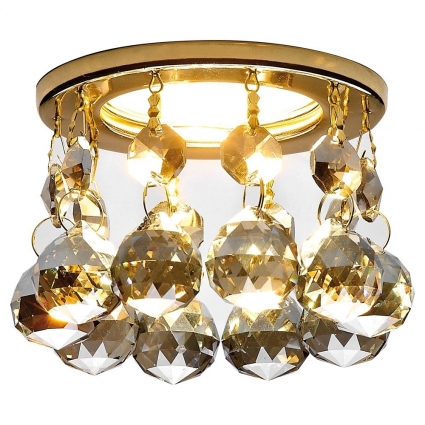 Встраиваемый светильник Ambrella light Crystal K2051C KF/G в классическом стиле, цвет золотой