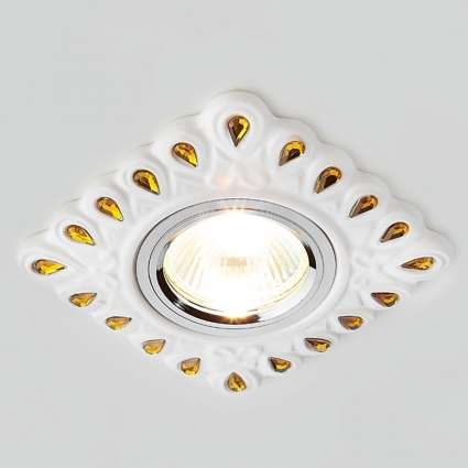 Встраиваемый светильник Ambrella light Desing D5550 W/YL в стиле модерн, цвет белый