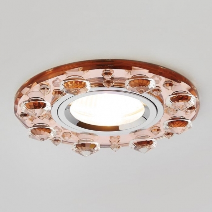 Встраиваемый светильник Ambrella light Crystal K225 BR в стиле модерн, цвет коричневый