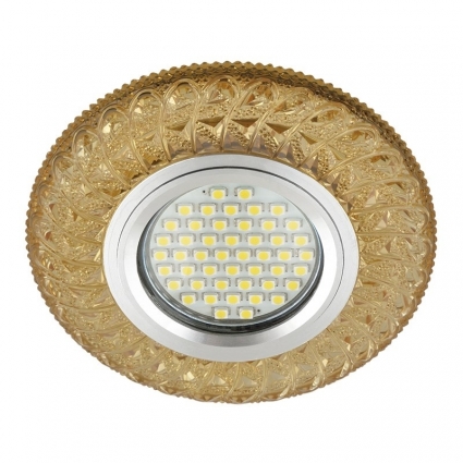 Встраиваемый светильник Fametto Luciole DLS-L144 Gu5.3 Glassy/Gold в стиле ретро, цвет желтый