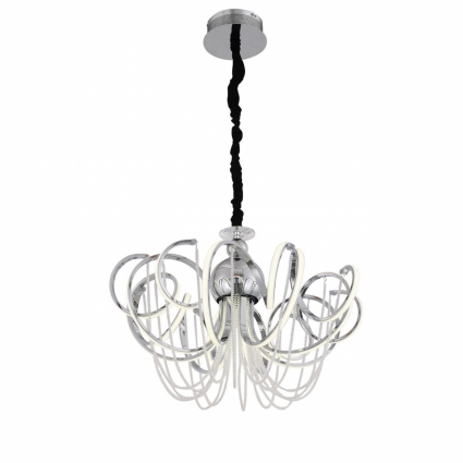 Подвесная светодиодная люстра ST Luce Travaso SL959.103.08 в стиле арт-деко, цвет хром