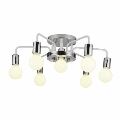 Потолочная люстра Arte Lamp A6001PL-7WH в современном стиле, цвет хром, мощность 280 Вт