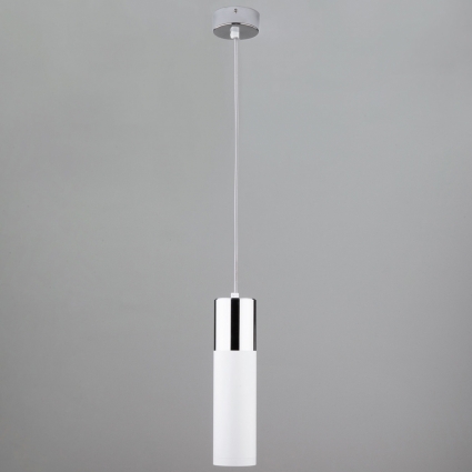 Подвесной светильник Eurosvet Double Topper 50135/1 LED хром/белый в современном стиле, цвет белый