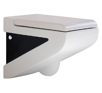 Унитаз подвесной ArtCeram LaFontana LFV001 01;50 белая с черным, прямоугольный, антивсплеск, 36x54.2 см