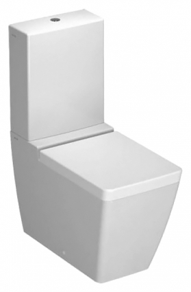 Унитаз-компакт VitrA T4 с микролифтом, белый, прямоугольный, антивсплеск, 36x66.5 см