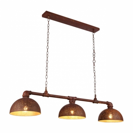 Подвесная люстра Globo Celine 54652-3H в стиле лофт, цвет коричневый, мощность 120 Вт