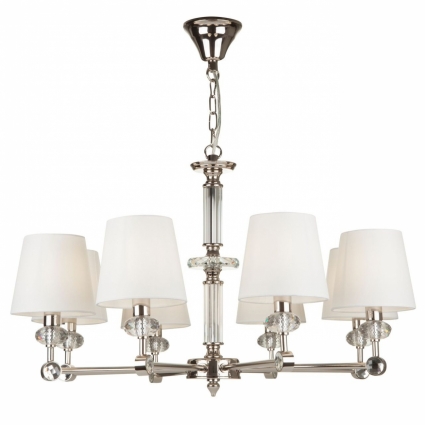 Подвесная люстра Maytoni Riverside MOD018PL-08CH в стиле модерн, цвет белый
