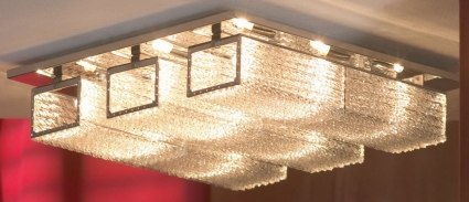 Потолочная люстра Lussole Lariano GRLSA-5407-09 в стиле арт-деко, цвет хром
