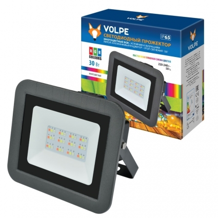 Прожектор светодиодный (UL-00002562) Volpe 30W RGB ULF-Q511 30W/RGB IP65 220-240В Black в современном стиле, цвет черный