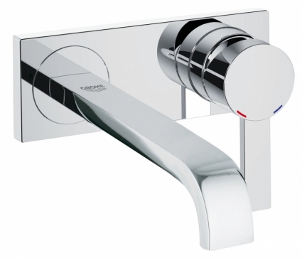 Смеситель для раковины GROHE Allure (верхняя монтажная часть, 2 отверстия), однорычажный, хром