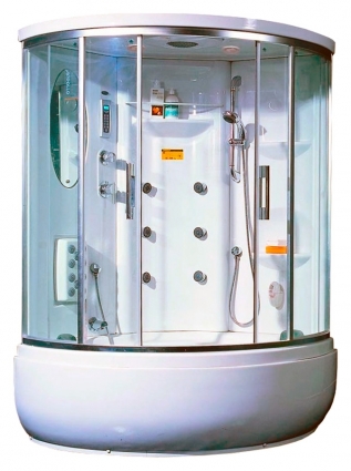 Душевая кабина Appollo TS-1235W четверть круга, поддон глубокий, с гидромассажем