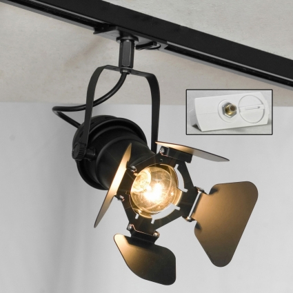 Трековый светильник однофазный Lussole LOFT Track Lights LSP-9838-TAW в стиле лофт, цвет черный