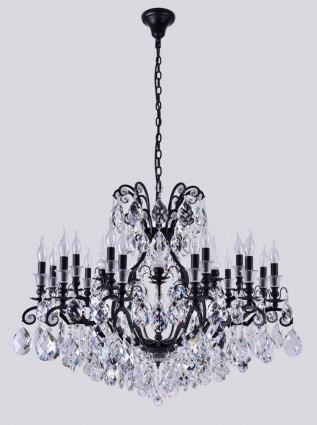 Подвесная люстра Crystal Lux Magnifico SP19 Black/Transparent в классическом стиле, цвет черный