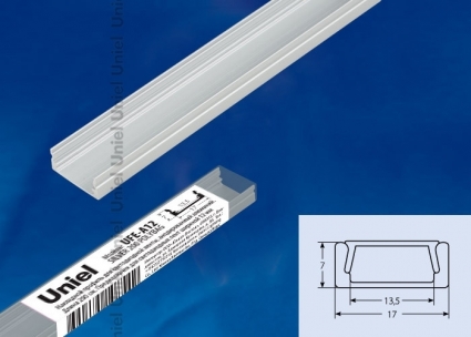 Профиль (UL-00004051) Uniel UFE-A12 Silver 200 Polybag цвет серебро