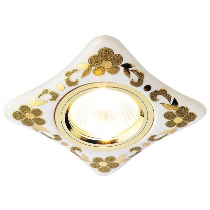 Встраиваемый светильник Ambrella light Desing D2065 W/GD в стиле прованс, цвет белый