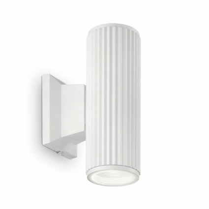Уличный настенный светильник Ideal Lux Base AP2 Bianco в современном стиле, цвет белый