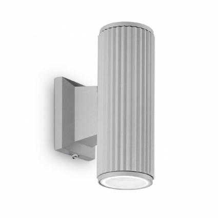 Уличный настенный светильник Ideal Lux Base AP2 Grigio в современном стиле, цвет серый