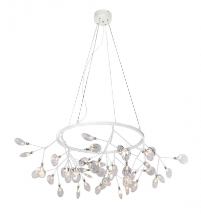 Подвесная светодиодная люстра Crystal Lux Evita SP45 D White/Transparent в современном стиле, цвет белый