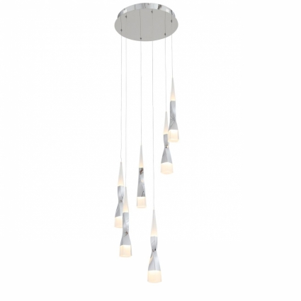 Подвесная светодиодная люстра ST Luce Bochie SL405.103.06 в современном стиле, цвет белый