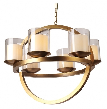 Подвесная люстра Newport 35006/C brass в замковом стиле, цвет белый, мощность 360 Вт