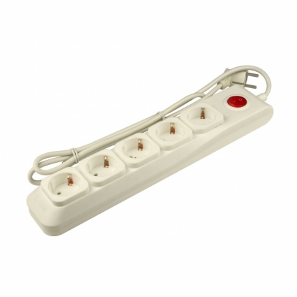 Cетевой фильтр (UL-00001754) 5гн х 3м с/з Uniel Lux S-GSL5-3 Ivory цвет кремовый, мощность 2500 Вт