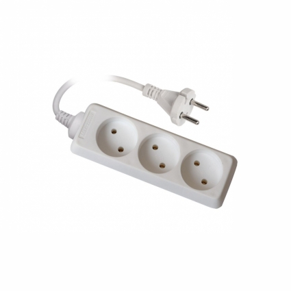 Удлинитель (02861) 3гн х 7м б/з Uniel Standard S-CD3-7 цвет белый, мощность 2200 Вт
