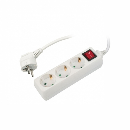 Удлинитель (02922) 3гн х 5м с/з Uniel Standard S-GCD3-5B цвет белый, мощность 3500 Вт