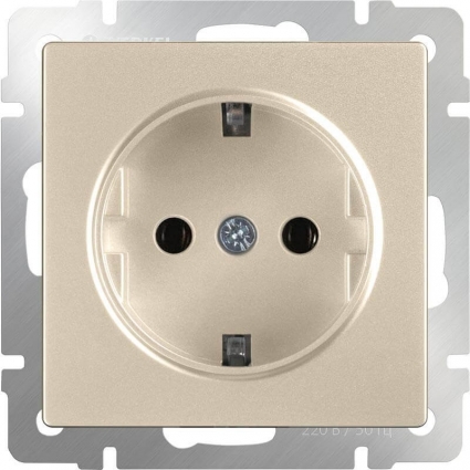 Werkel Розетка с заземлением шампань WL11-SKG-01-IP20 4690389124556, цвет бежевый