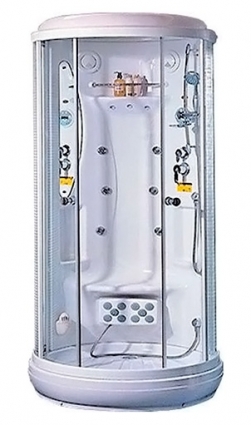 Душевая кабина Appollo A-0840W с баней, 100 см, четверть круга, поддон средний