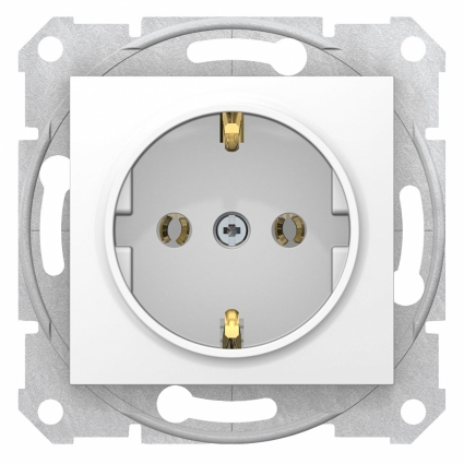 Розетка Schneider Electric Sedna с з/к без шторок 16A 250V SDN3001821, в современном стиле, цвет белый