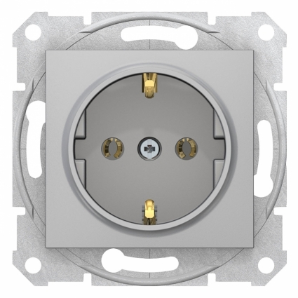 Розетка Schneider Electric Sedna с з/к без шторок 16A 250V SDN3001860, в современном стиле, цвет серый