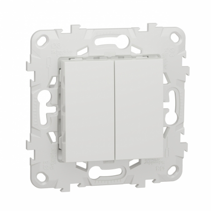 Выключатель двухклавишный Schneider Electric Unica New NU521118 цвет белый