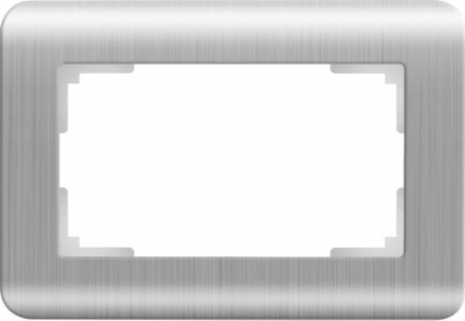 Рамка для двойной розетки Werkel Stream серебряный WL12-Frame-01-DBL 4690389131325 в современном стиле, цвет серебро