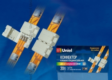 Клемма (06607) Uniel UTC-L-4/B20-RGB White 020 Polybag цвет белый