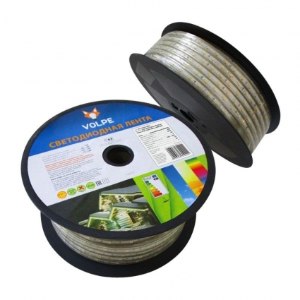 Светодиодная влагозащищенная лента Volpe (10981) 6W/m 60LED/m 2835SMD холодный белый 50M ULS-Q325 2835-60LED/m-10mm-IP67-220V-6W/m-50M-DW в современном стиле, цвет белый