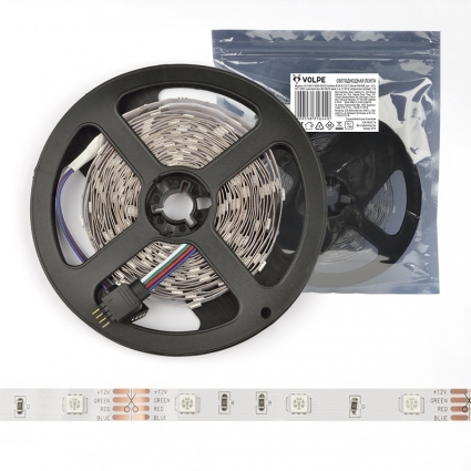 Светодиодная лента Volpe (UL-00000944) 7,2W/m 30LED/m 5050SMD RGB 3M ULS-Q911 5050-30LED/m-8mm-IP20-DC12V-7,2W/m-3M-RGB, в современном стиле, цвет разноцветный