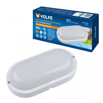 Потолочный светодиодный светильник (UL-00003658) Volpe ULW-Q213 12W/NW Sensor IP65 White в современном стиле, цвет белый