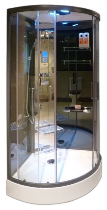 Душевая кабина Appollo A-8022II с баней, четверть круга, с гидромассажем, стекло прозрачное