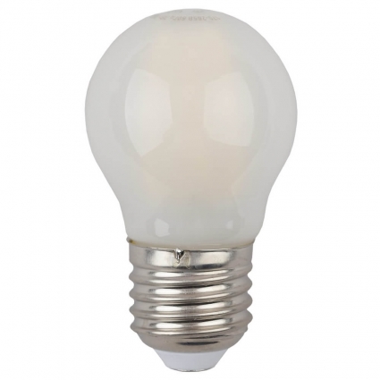 Лампа светодиодная филаментная филаментная ЭРА E27 5W 4000K матовая F-LED P45-5W-840-E27 frost