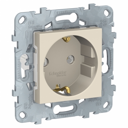 Розетка Schneider Electric Unica New с/з без шторок 16A 250V NU503644 цвет бежевый