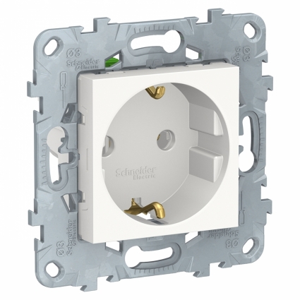 Розетка Schneider Electric Unica New с/з без шторок 16A 250V NU505618 цвет белый