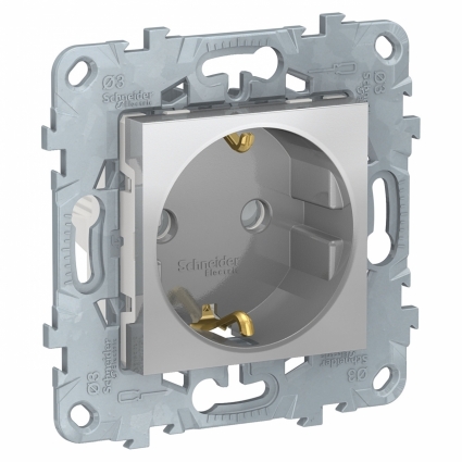 Розетка Schneider Electric Unica New с/з со шторками 16A 250V NU503730 цвет серый