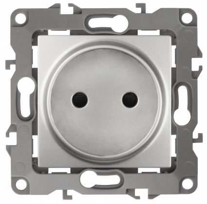 Розетка ЭРА 12 2P 16A 250V 12-2105-03 в стиле Хай-тек, цвет серый